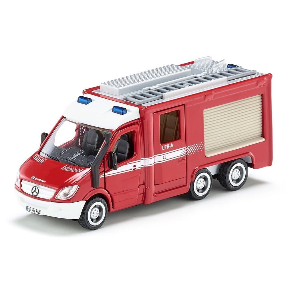 siku 2113, Feuerwehr Mercedes-Benz Sprinter, 1:50, Metall/Kunststoff, Rot, Öffenbare Türen
