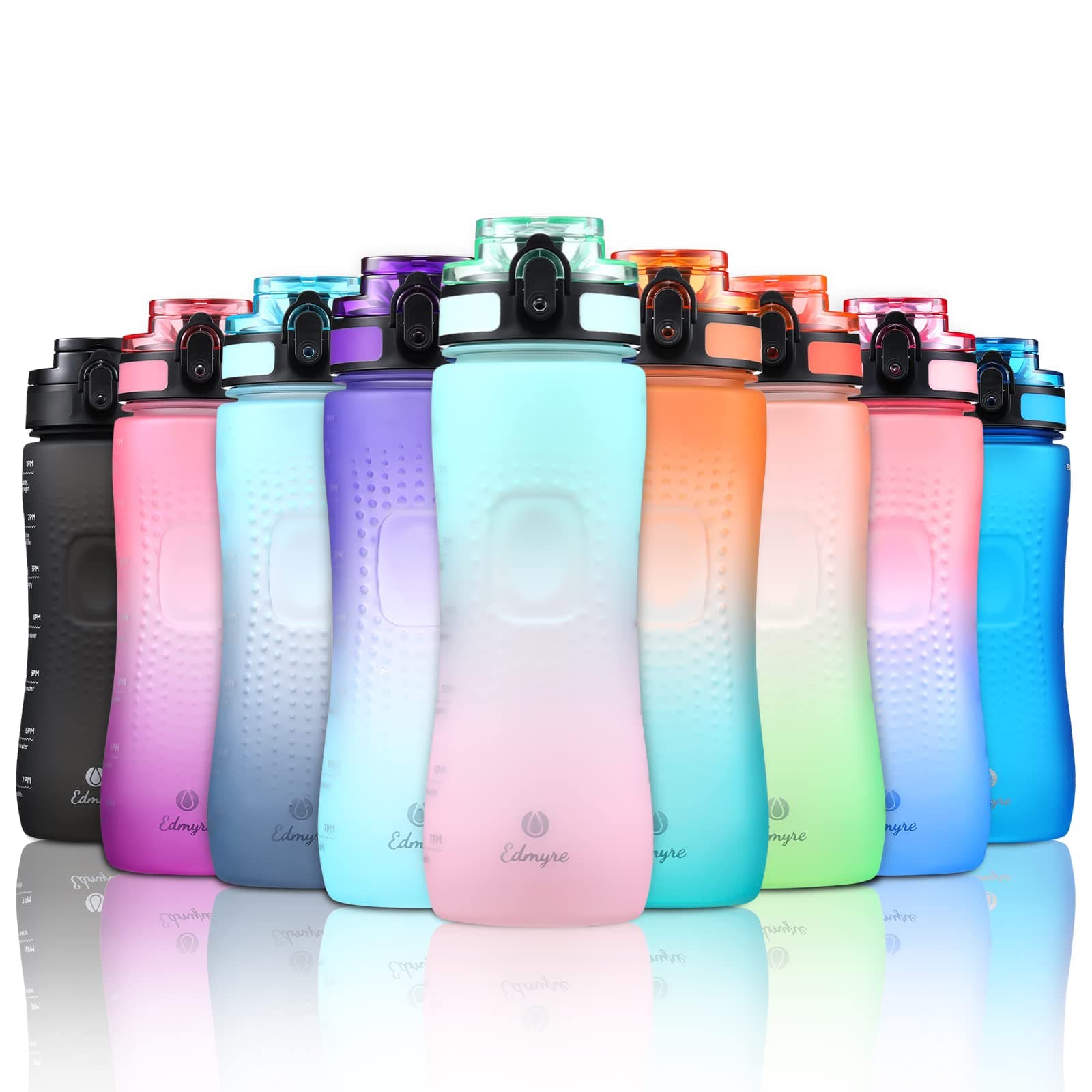 25OZ Motivational Water Bottle with Time Marker, BPA Free Leakproof Tritan Water Jug, 0.2 Gallon Water Bottles