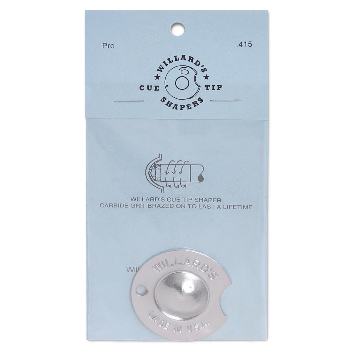 Willard Cue Tip Shaper - Pros Nickel Radius