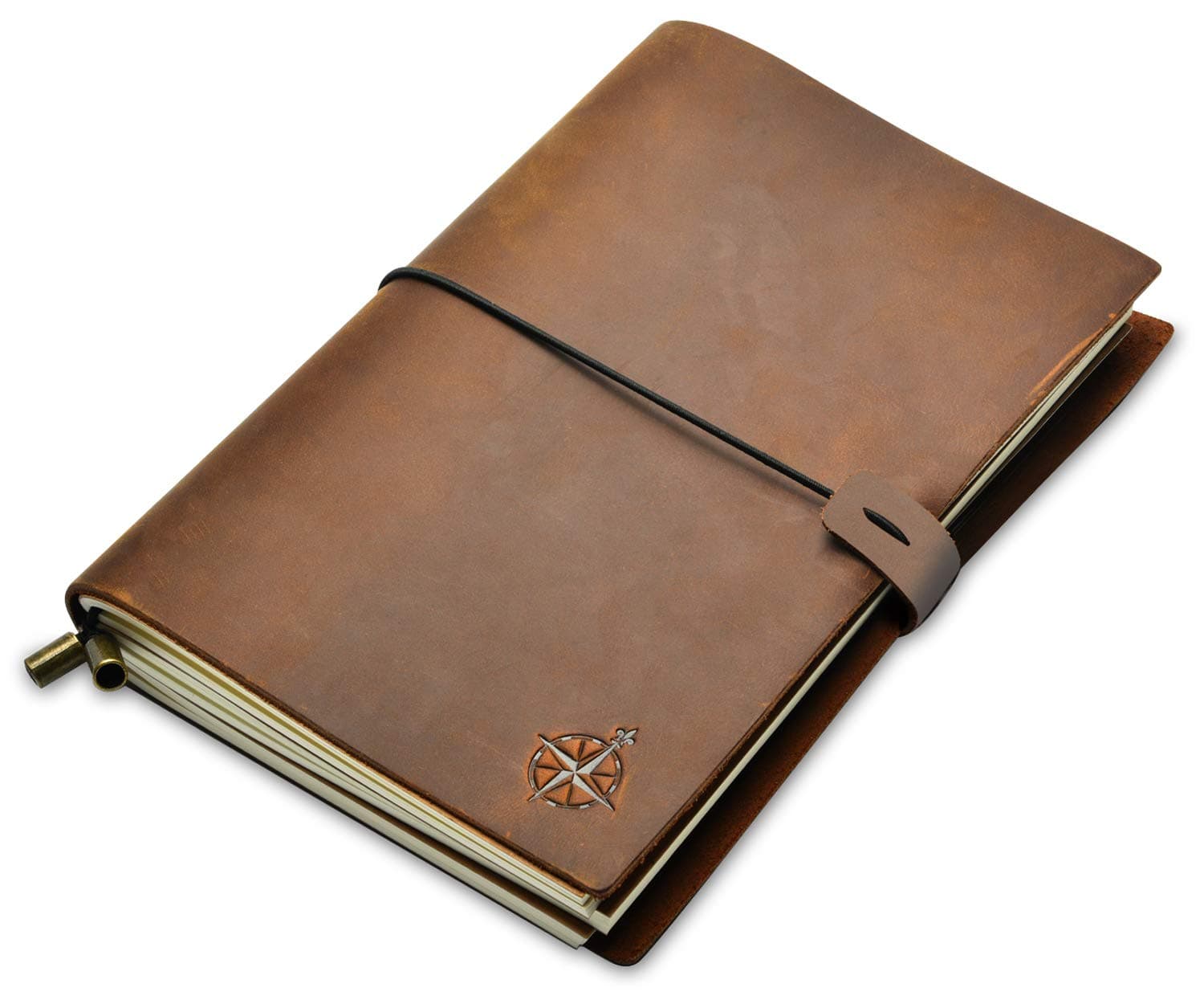 Wanderings A5 Leather Travelers Notebook - ® Refillable Journal, Hand-Crafted Genuine Perfect For Writing, Poets, Travelers, As A Diary Blank Inserts 22 X 15Cm, 8.5X6" (A5)