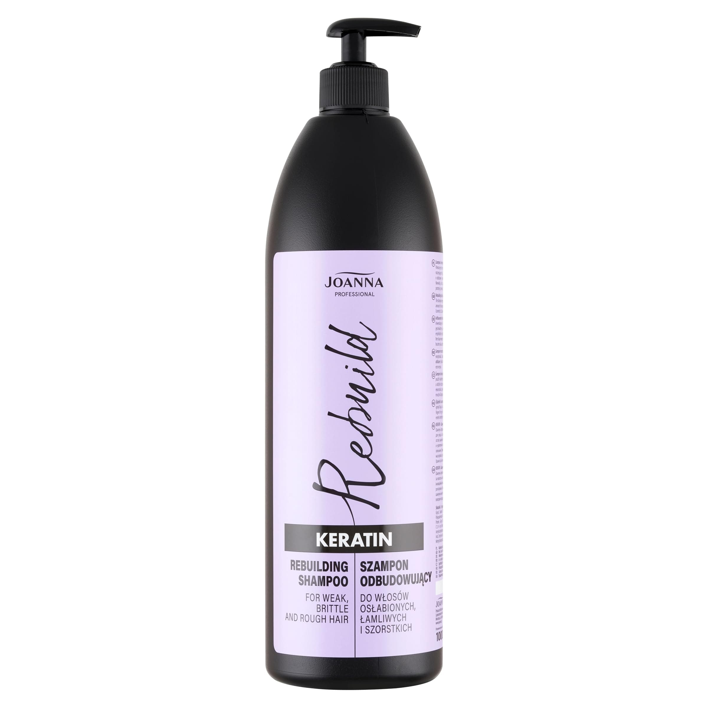 Joanna Professional Keratin Shampoo - 1000 ml - For Brittle & Damaged Hair - Active Hair Growth Ingredients - Professional Keratin Hair Loss Shampoo