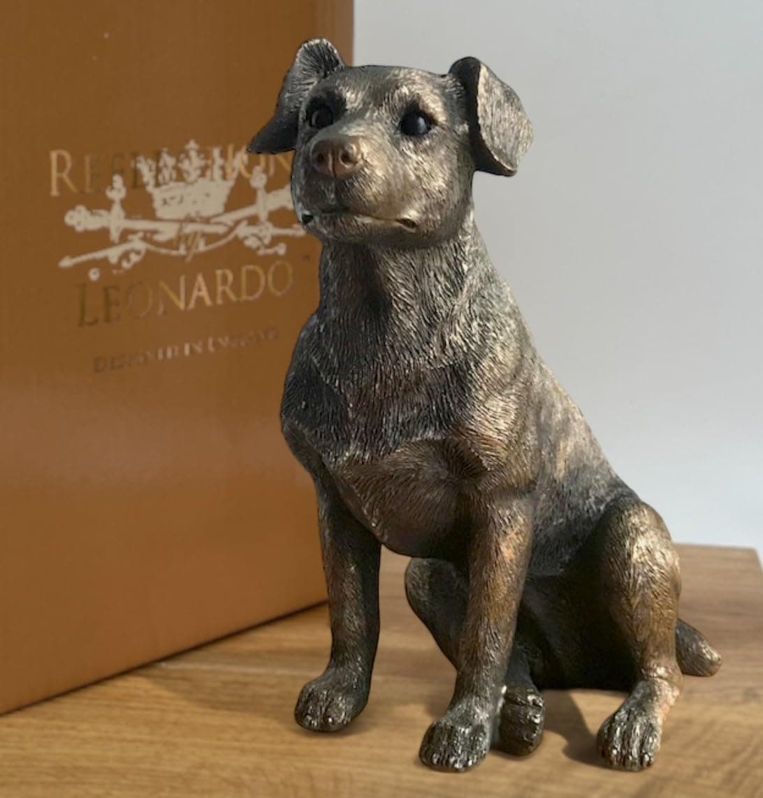 Animal Crackers Jack Russell Terrier figurine, Leonardo Reflections Bronzed range, height 16cm, gift boxed