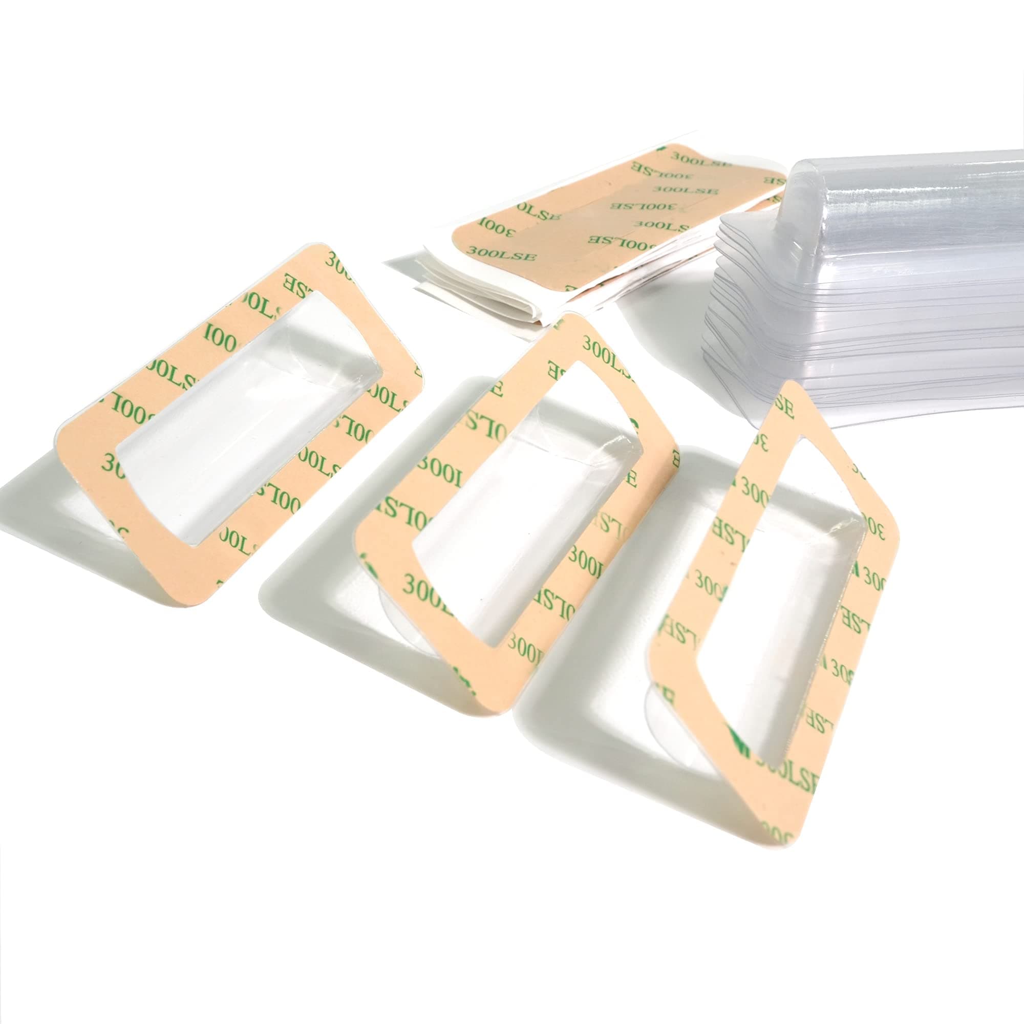 UPTTHOW Clear Plastic Dome Lip Balm Money Holder Craft Waterproof Rectangle Chapstick Money Cash Pounches Gift with Adhesive Back Card Making-100Packs