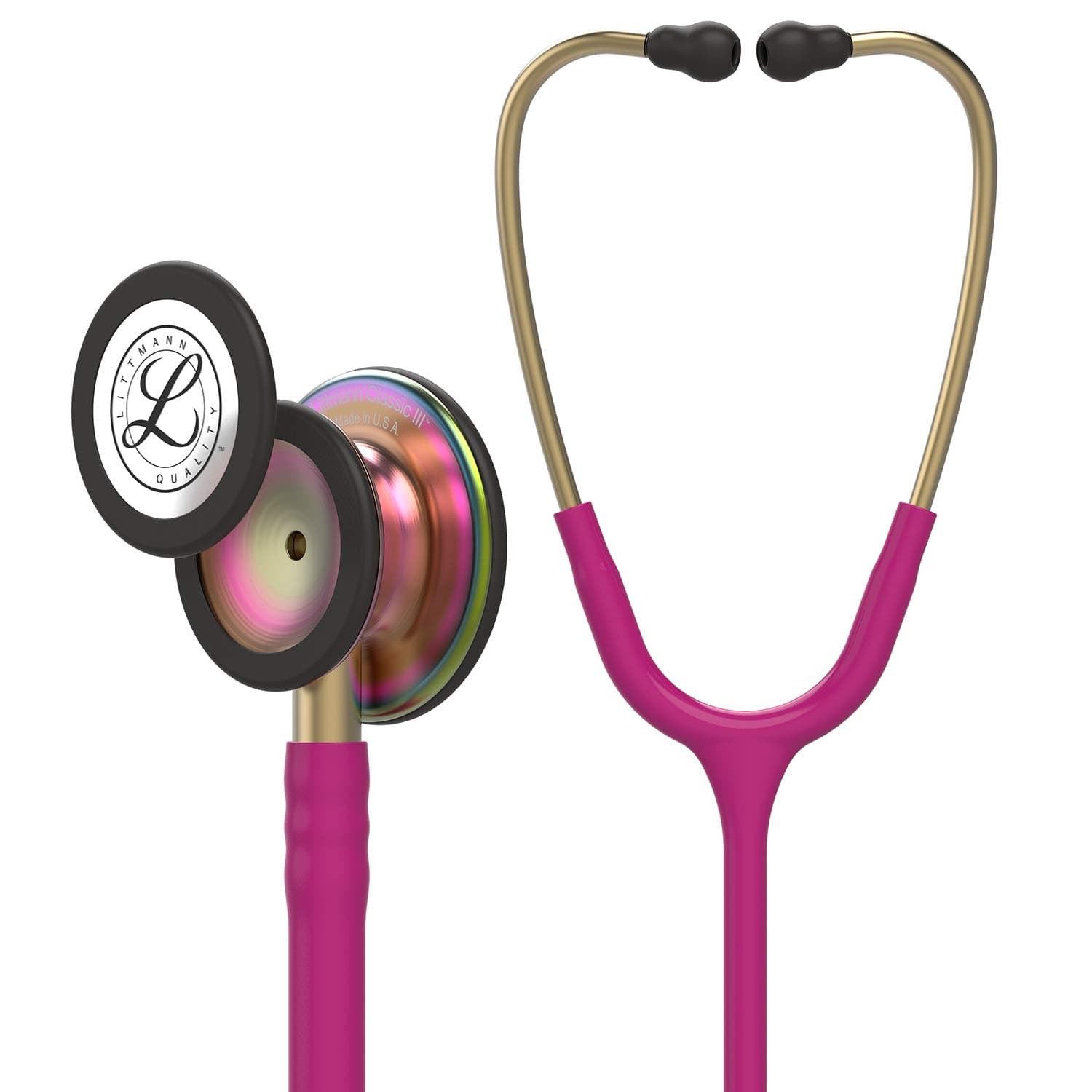 Classic III Monitoring Stethoscope, Rainbow-Finish, Raspberry Tube, 27 inch, 5806