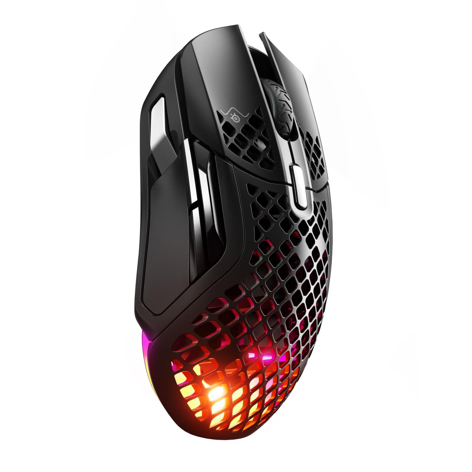 Aerox 5 Wireless - Holey RGB Gaming Mouse - Ultra-lightweight Water Resistant Design - 9 Buttons - Lag-free 2.4GHz / Bluetooth Wireless - 18K DPI TrueMove Air Optical Sensor