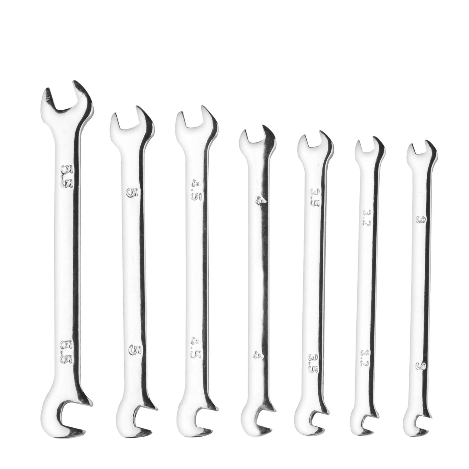 Larcele 7 Pcs Mini Double Open End Wrench Metric 3mm-5.5mm Small Spanner Set MNBS-07