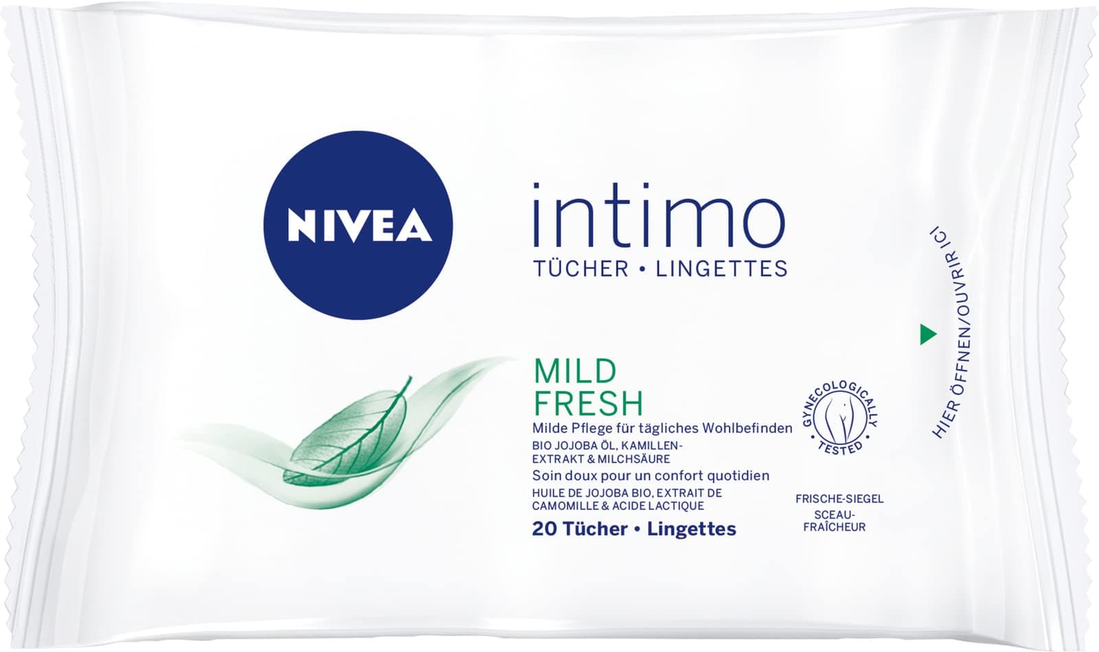 Nivea, Intimo Natural Fresh Intimpflege Tuecher (Cleansing Cloths), 20 Count