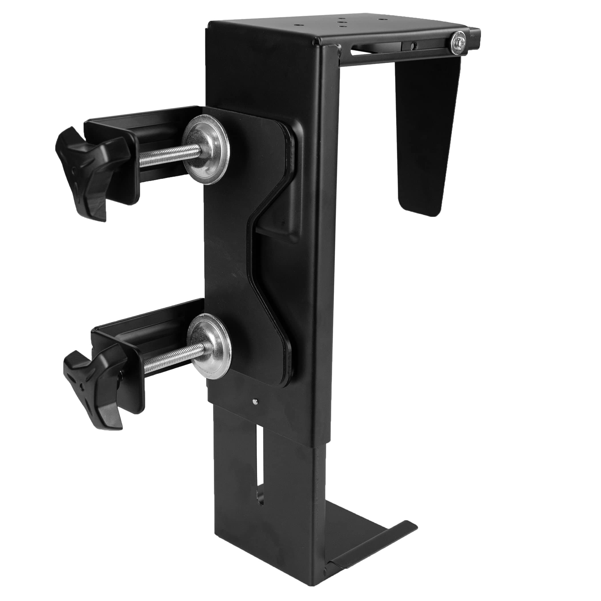VIVO Adjustable Clamp-on Desk Leg PC Mount, Under Desk PC Mount, Computer Case CPU Holder with Tool-Free Installation, Black, MOUNT-PC01C