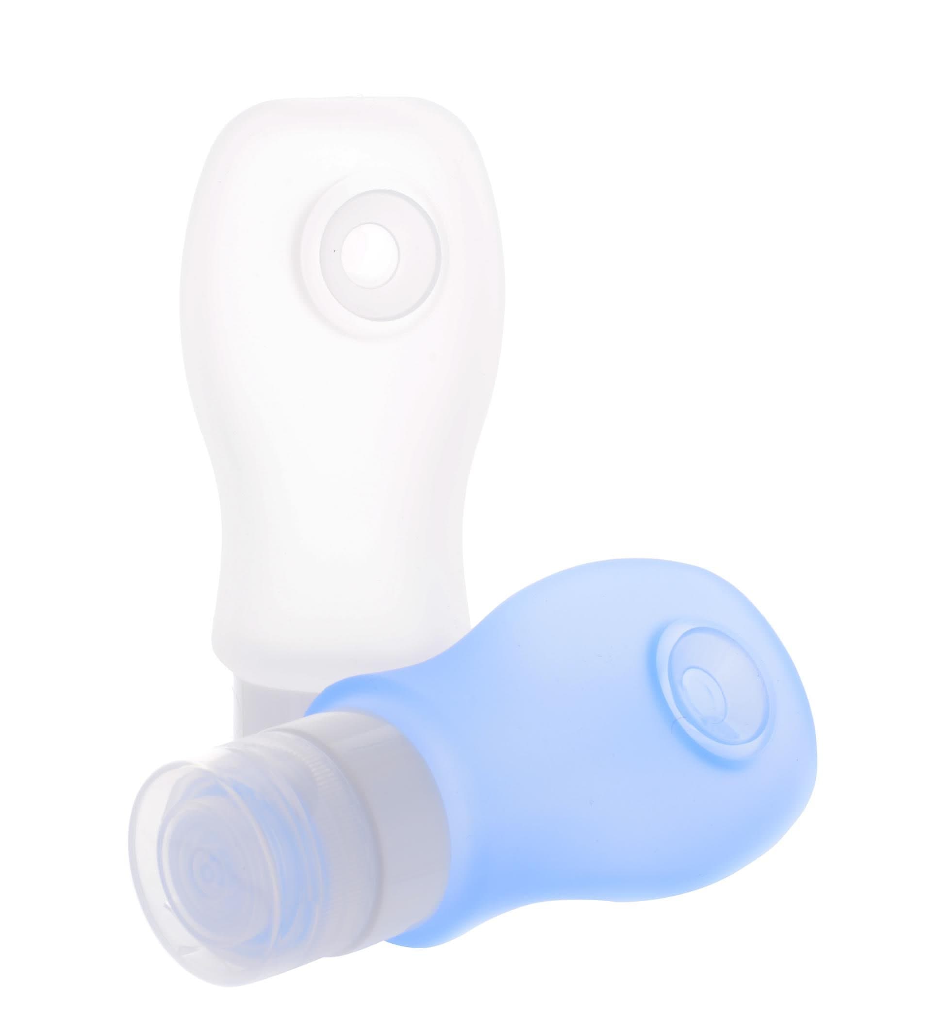 3-Pack (Blue, Clear) Best Travel Bottles 3 oz Set with Bag - Shampoo Travel Containers