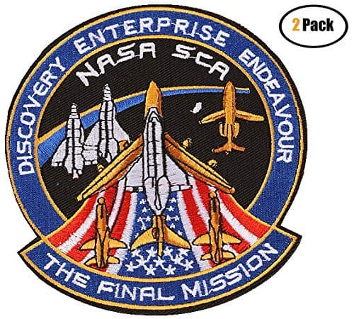 2 Pieces NASA SCA Iron-on Embroidered Patch for Clothing, Jeans Jacket, Handbag, Backpacks, Skirts, Canvas Shoes, Caps