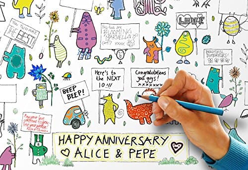 Garden Theme 30 Characters Wedding Guest Book Alternative Unique Fill Me In Fun Guest Poster Colouring In. Artist Drawn Luxury Party