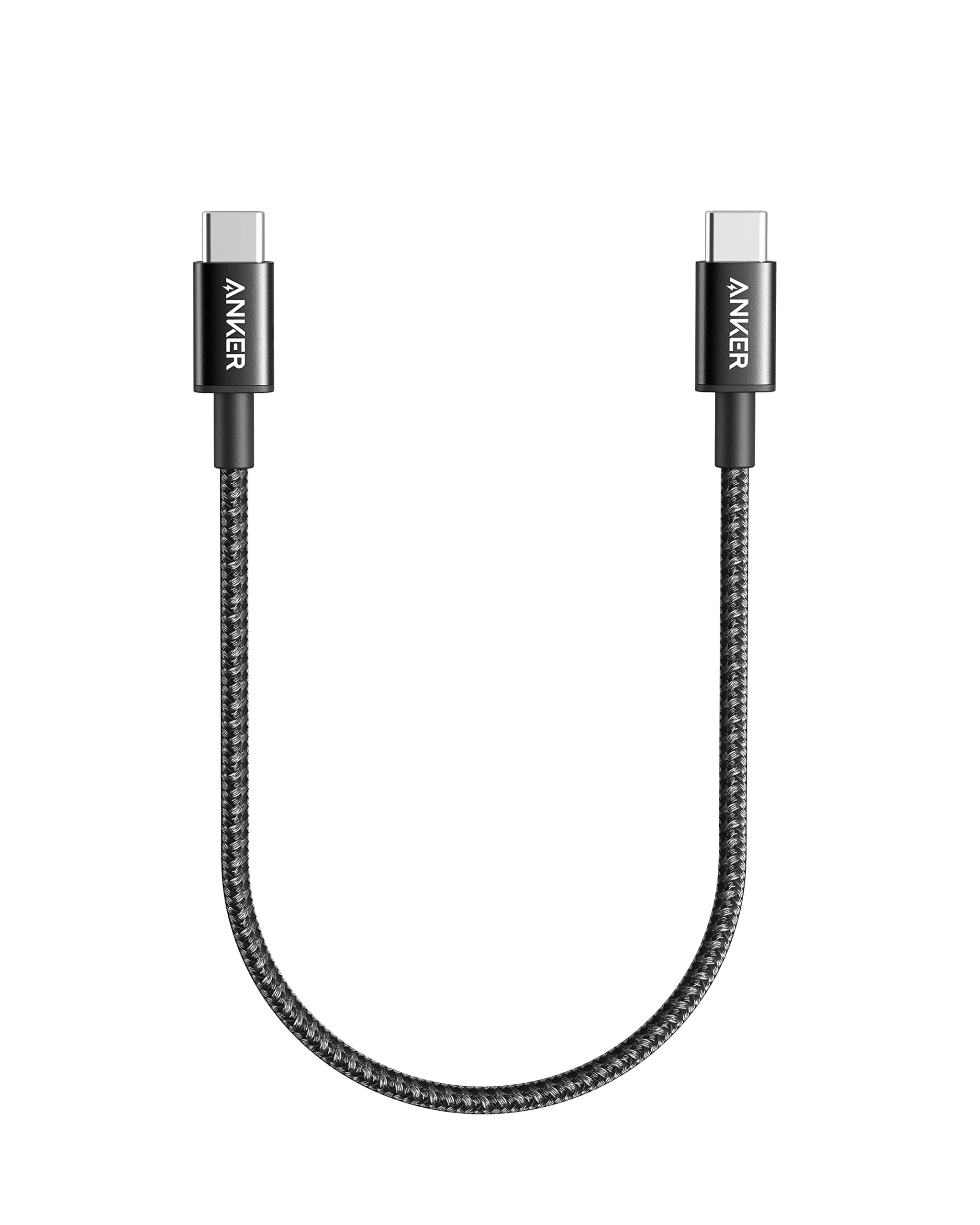Anker USB C to USB C Cable, Type-C 60W Fast Charging Cable (1FT, 2Pack) for iPhone 17 Series, iPad mini 6 and More (Black)
