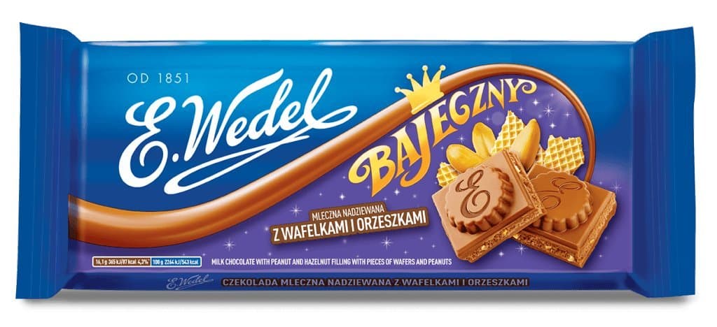 Bajeczny Milk Chocolate with Peanut Filling, 3.5 Ounce (Pack of 5)