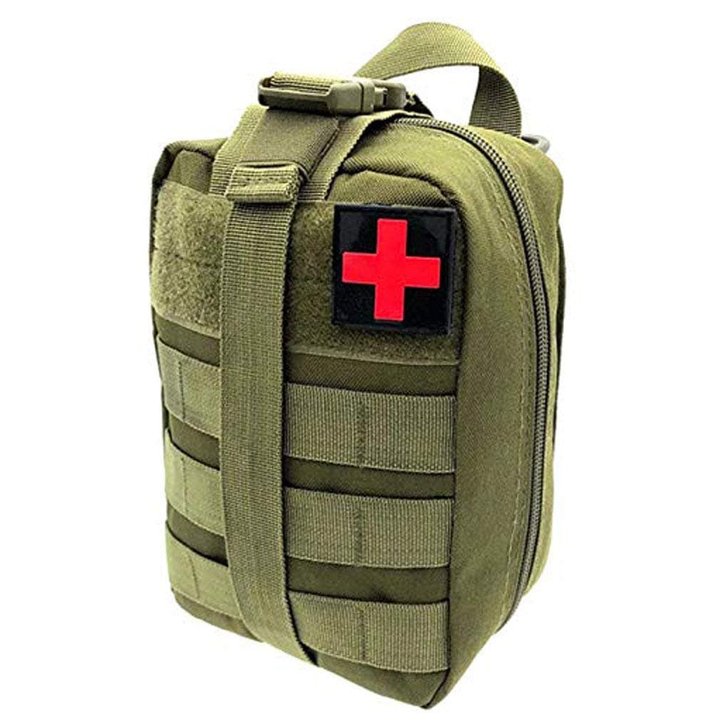 First Aid Bag Empty Tactical Medical Pouch EMT Emergency Survival Kit Outdoor Travel Molle Rip-Away EMT for Medical Multipurpose Waist Pack Military Utility kit (ArmyGreen)