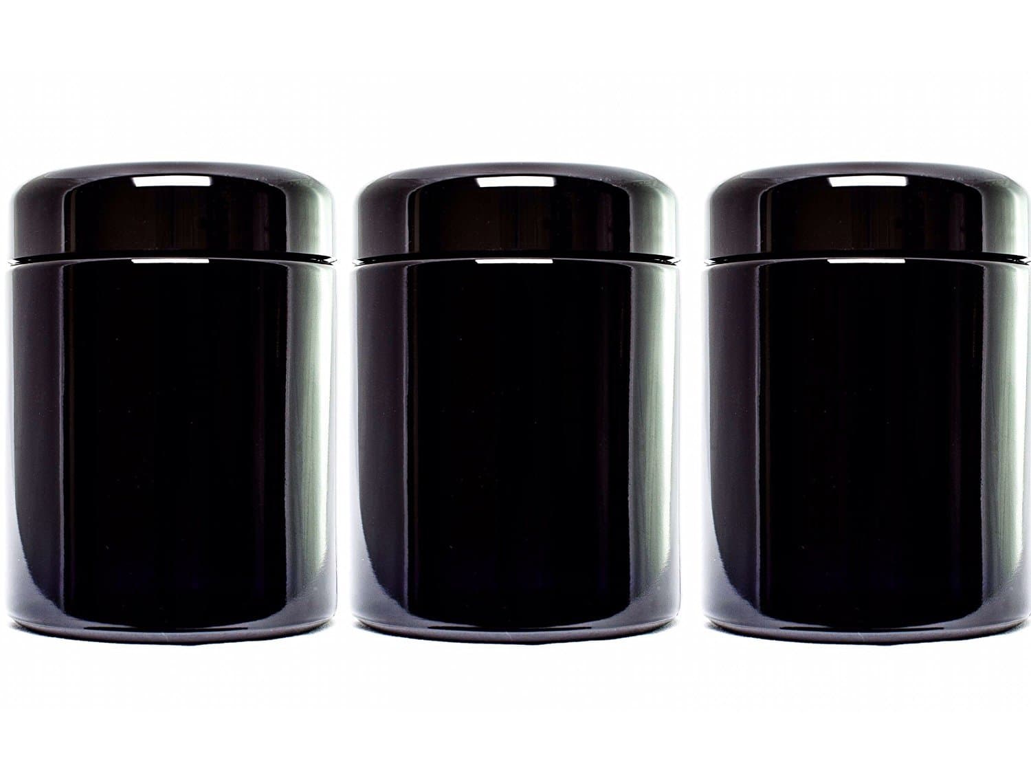 MIRON Violettglas Ultraviolet Storage Container, Airtight Smell Proof Screw Top Jar, 250 ml