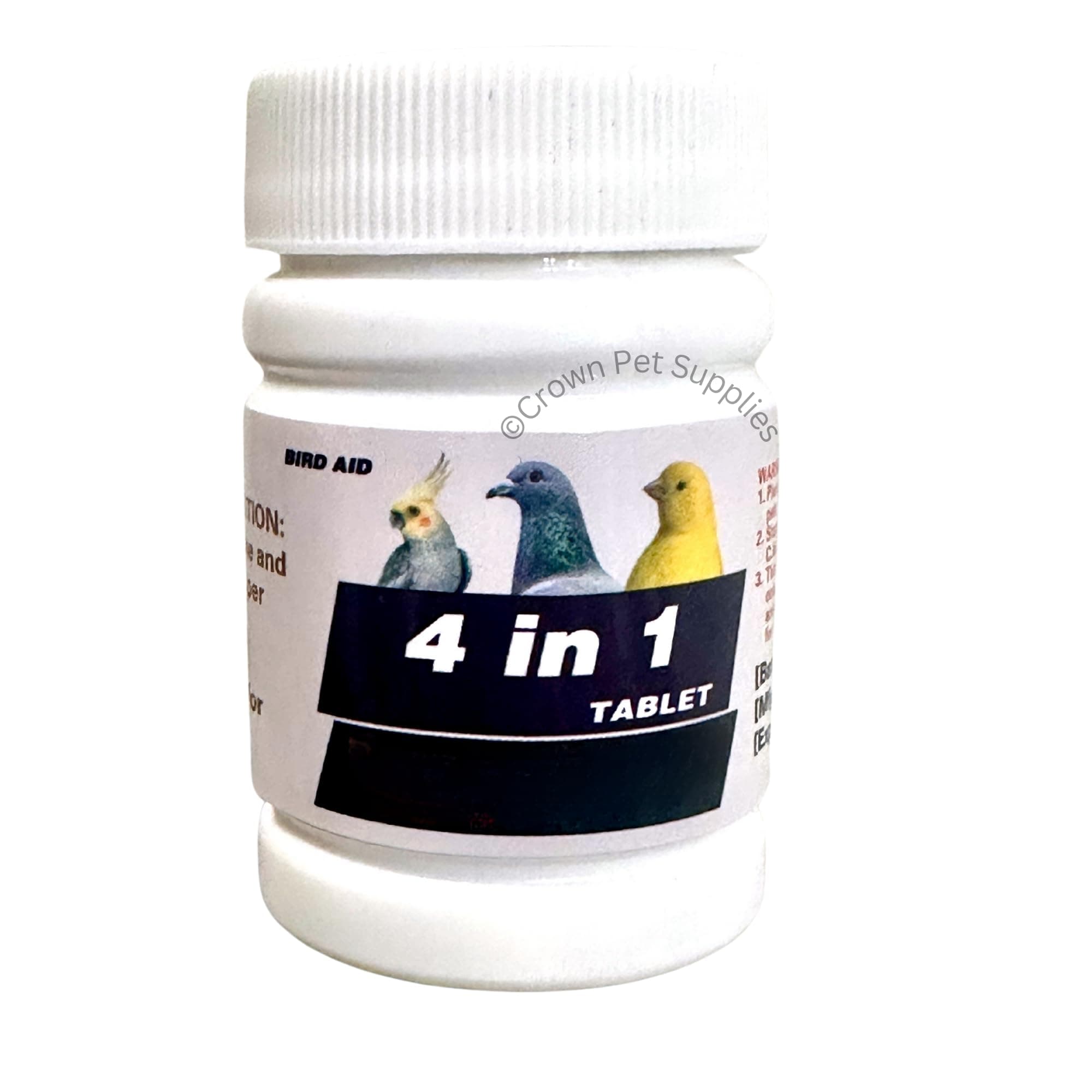 4 in 1 Tablets Medicine for Pigeons, Canary, Finches, Parakeet, Cockatiels, Parrots, Cage Small Birds, and Aviary Birds …