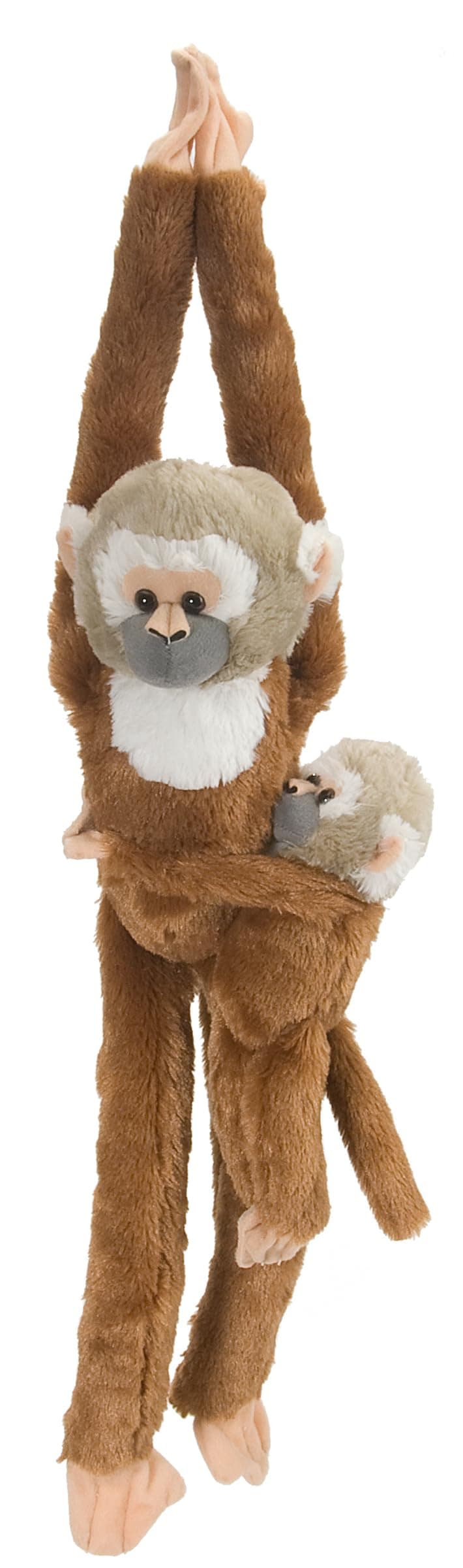 Wild Republic Squirrel Monkey w/baby Plush, Monkey Stuffed Animal, Plush Toy, Gifts for Kids, Hanging 20 Inches