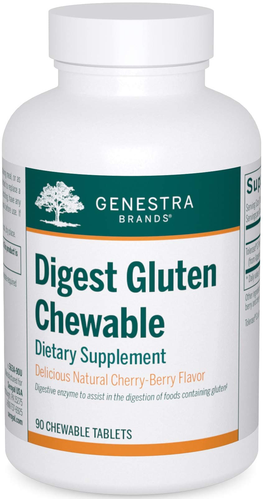 Genestra Brands Digest Gluten Chewable | Digestive Enzyme to Assist in Gluten Digestion | 90 Chewable Tablets | Natural Cherry-Berry Flavor