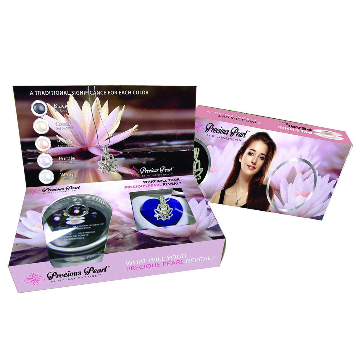 My Inspirations Precious Pearl Pearl and Oyster Kit, Mysterious Pearl Gift Set, DIY Necklace Making Kit, Elegant Pendant with 20" Chain, Perfect Gift for Any Occasion, Pearl, Metal, Pearls