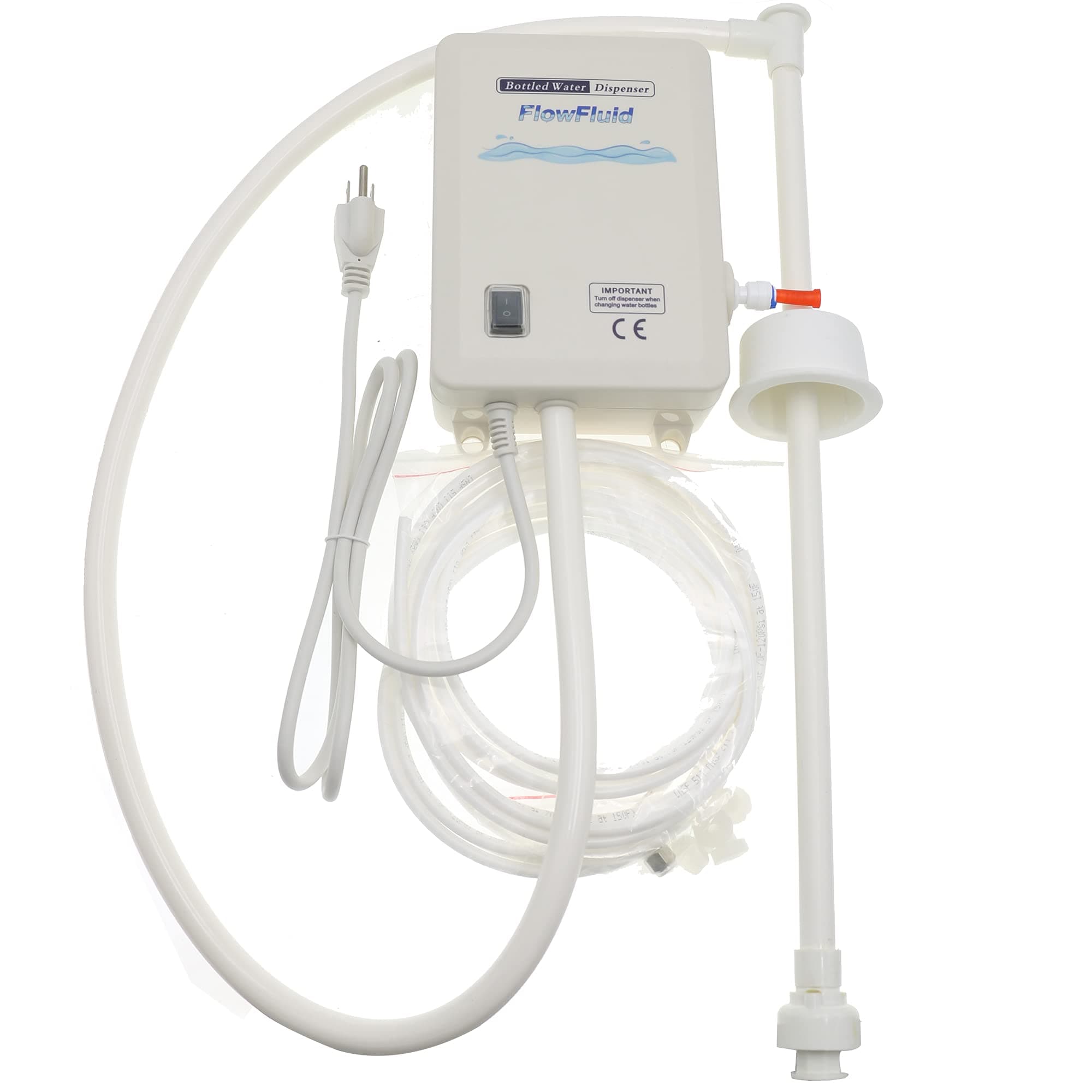Bottled Water Dispenser Pump System, Food Grade, Self-Priming, 110V, 1GPM, Suitable for Coffee Maker, Refrigerator (Single Tube)