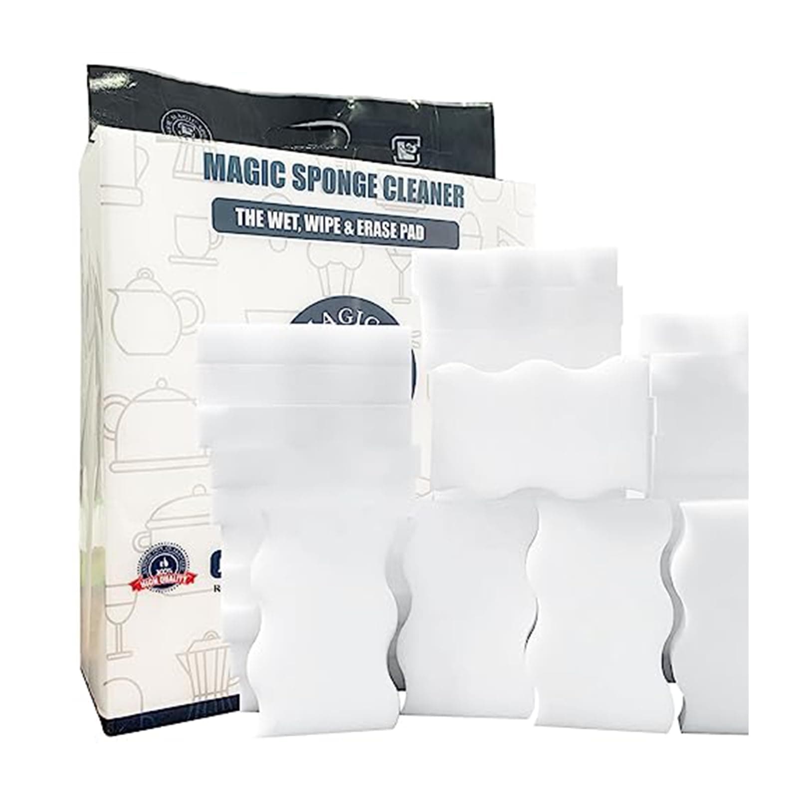 70 Pack Magic Sponges Eraser, 2X Density Melamine Sponge, Extra Large Long Lasting Household Kitchen Cleaning Sponge for Dishes, Bathroom, Bathtub, Car, Toy (4.3 x 2.8 x 0.8 in)