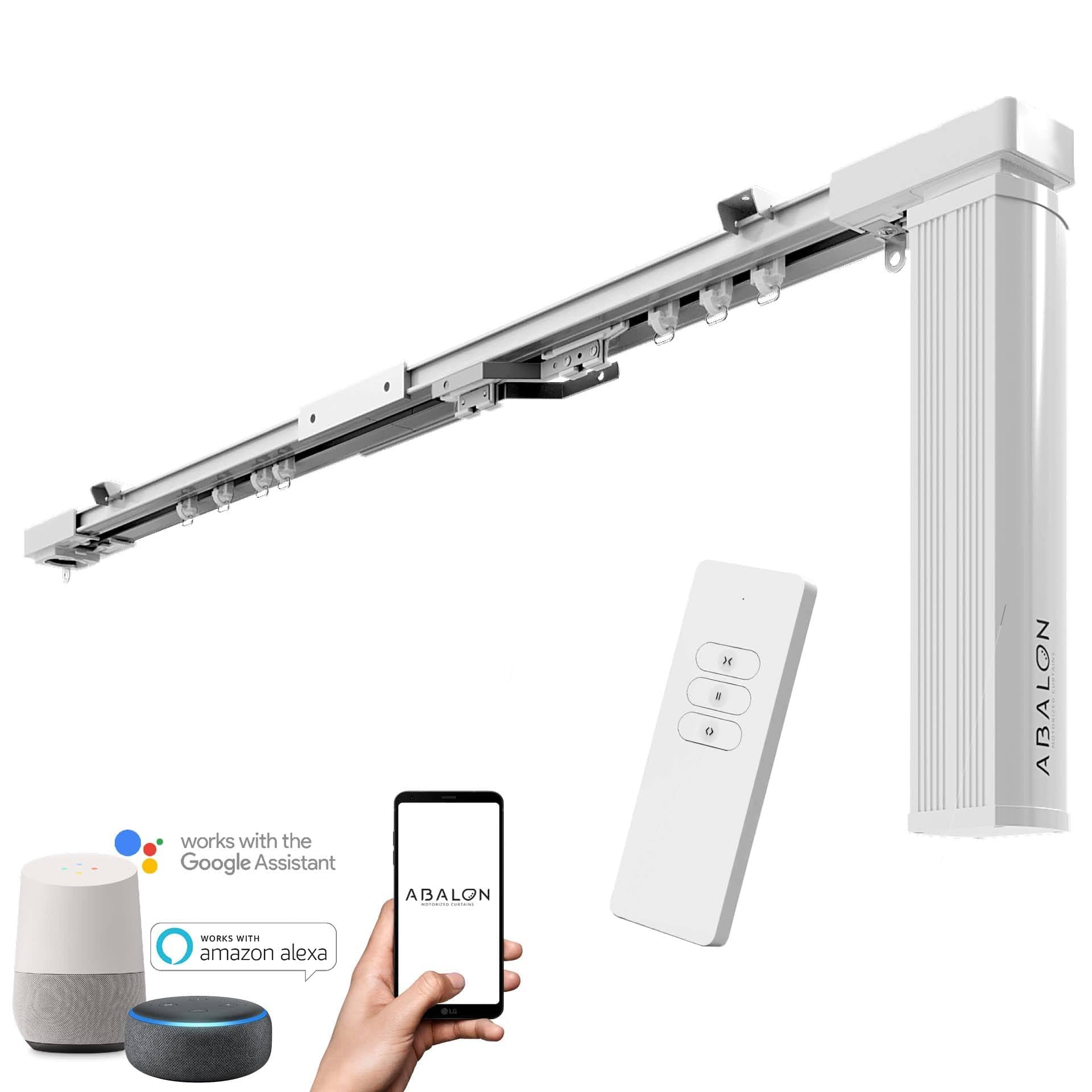 ABALON Curtain Track Motorized 1-6m WiFi Motor Compatible with Alexa Google Home and App Smart Home with Remote Control Aluminum Electric Rail