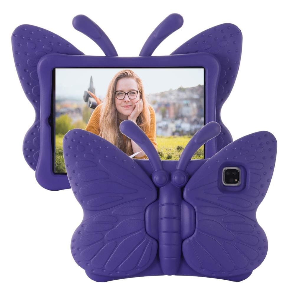 Tading iPad Pro 11 Kinderhülle, iPad Pro 11 Zoll 2020 & 2018 Hülle für Kinder, leicht, stoßfest, EVA-Schaum, Schmetterling, Violett