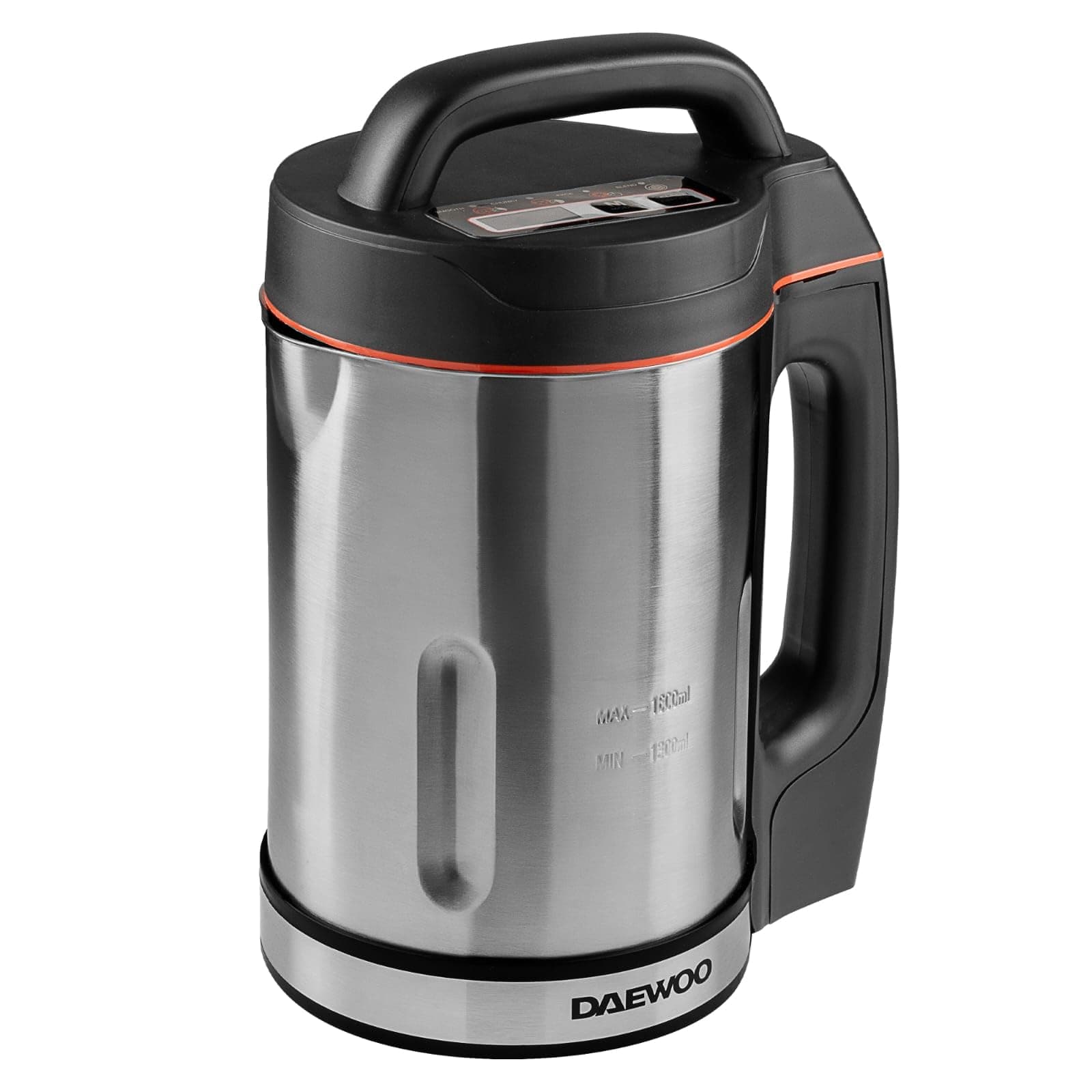 Daewoo SDA1714 Maker | Usage-1000W | 1.6L Capacity | Ideal for Smooth & Chunky Soup | Led Indicator Lights | Overfill and Overspill Sensors, Stainless Steel, 1000 W, 1.6 liters, Silver