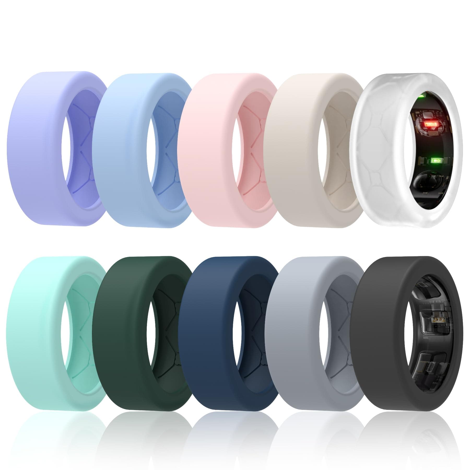 SZJCLTD8 Pack Cover for Oura Gen 3/Galaxy Ring, Elastic Silicone Protector