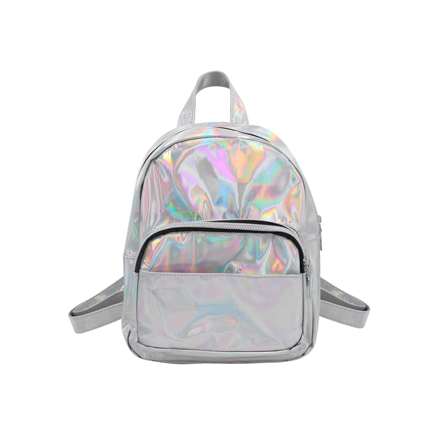 Small Holographic Rainbow Shoulder Bag Metallic Satchel Shiny Travel Daypack for Women Men Lady