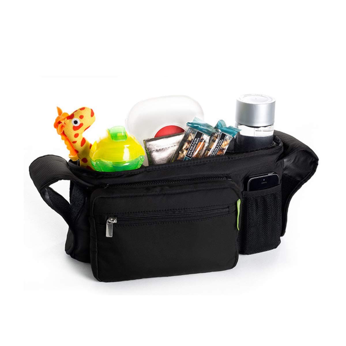 Baby Multifunction Bag, Pram Buggy Organiser, Pushchair Hanging Storage Bag/Diaper Bag Insert Stroller Organizer,Buddy Storage Bag with Mobile Phone Holder Shoulder Strap, Pram and Buggy Accessory