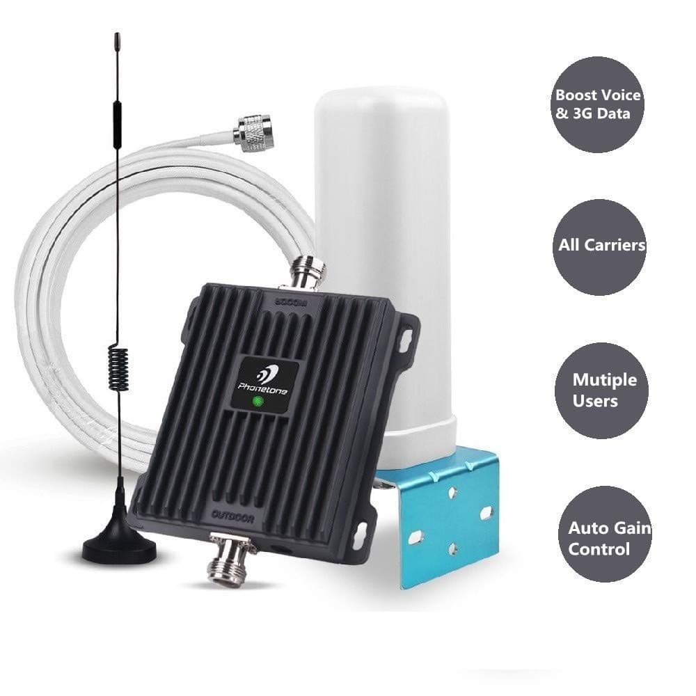 Cell Phone Signal Booster for Home and Office Use - Dual Band 850/1900Mhz GSM 3G Repeater Antennas - Boost Voice and Data