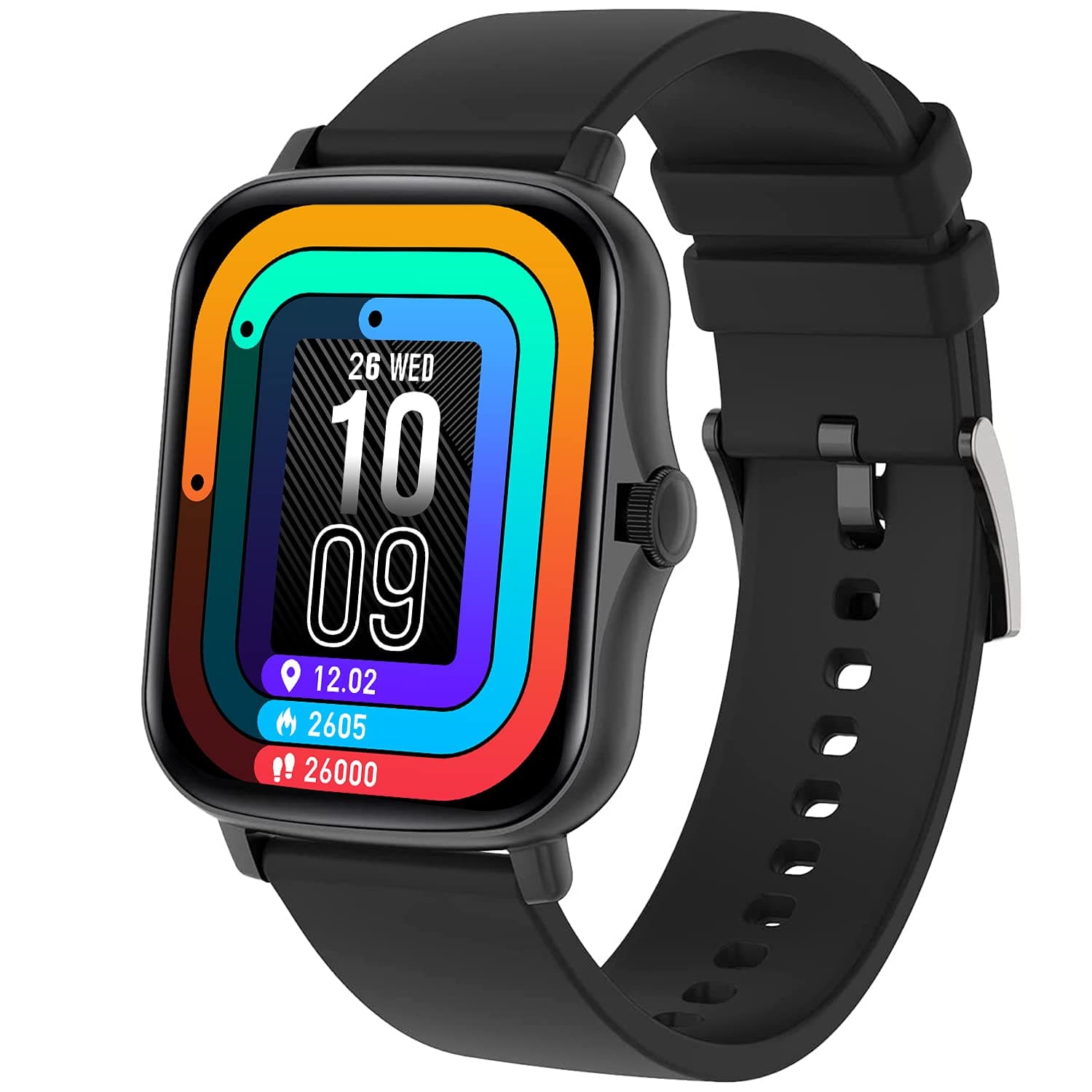 Fire Boltt Beast Spo2 1.69” Industry'S Largest Display Size Full Touch Smart Watch With Blood Oxygen Monitoring, Heart Rate Monitor, Multiple Watch Faces & Long Battery Life Black, Bsw002, Bsw002