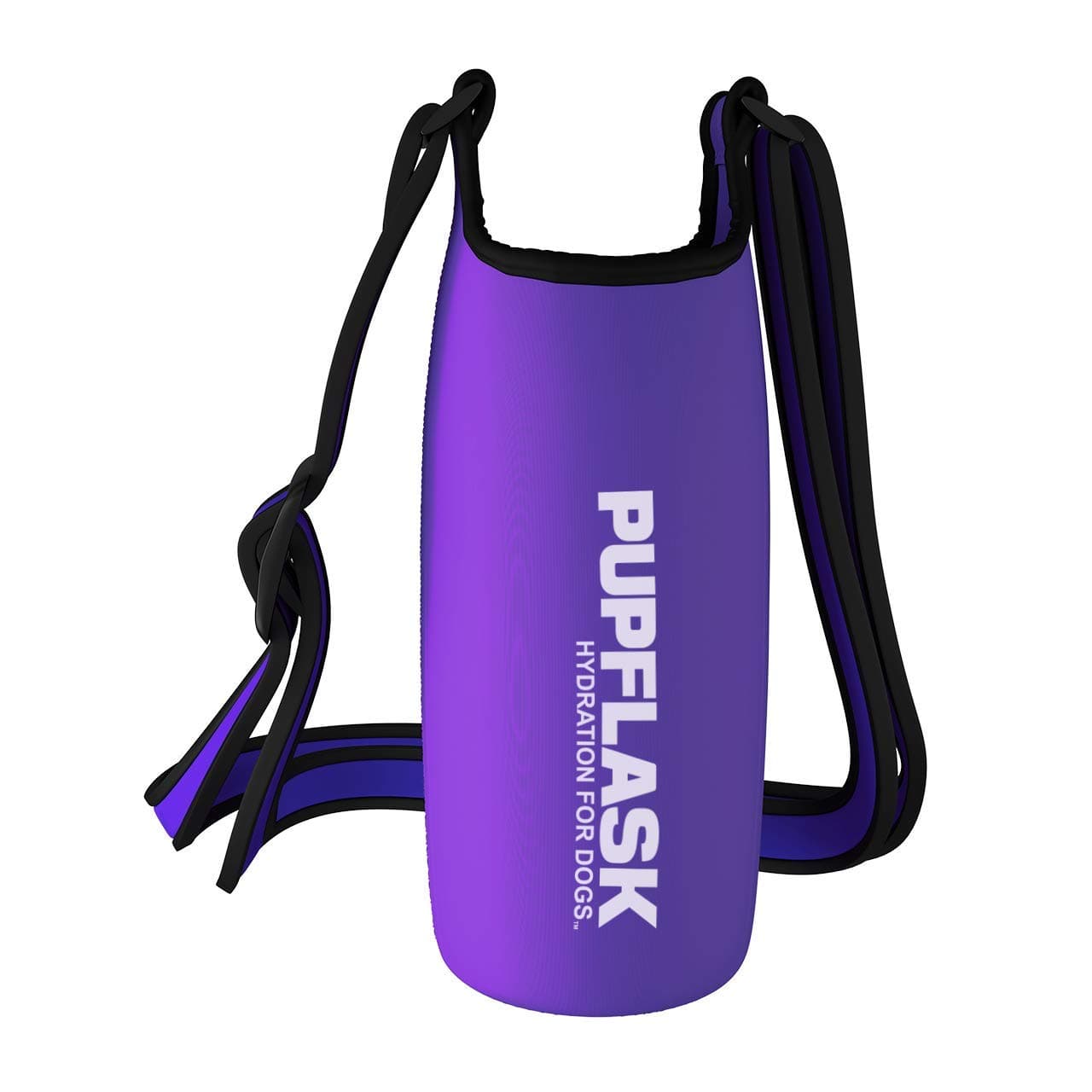 Tuff Pupper PupFlask Insulated Neoprene Dog Water Bottle Holder Sling with Wide Adjustable Shoulder Strap, Great for Travel, Walking, Hiking, Portable Pet Water Bottle Holder (40 OZ, Ultra Violet)