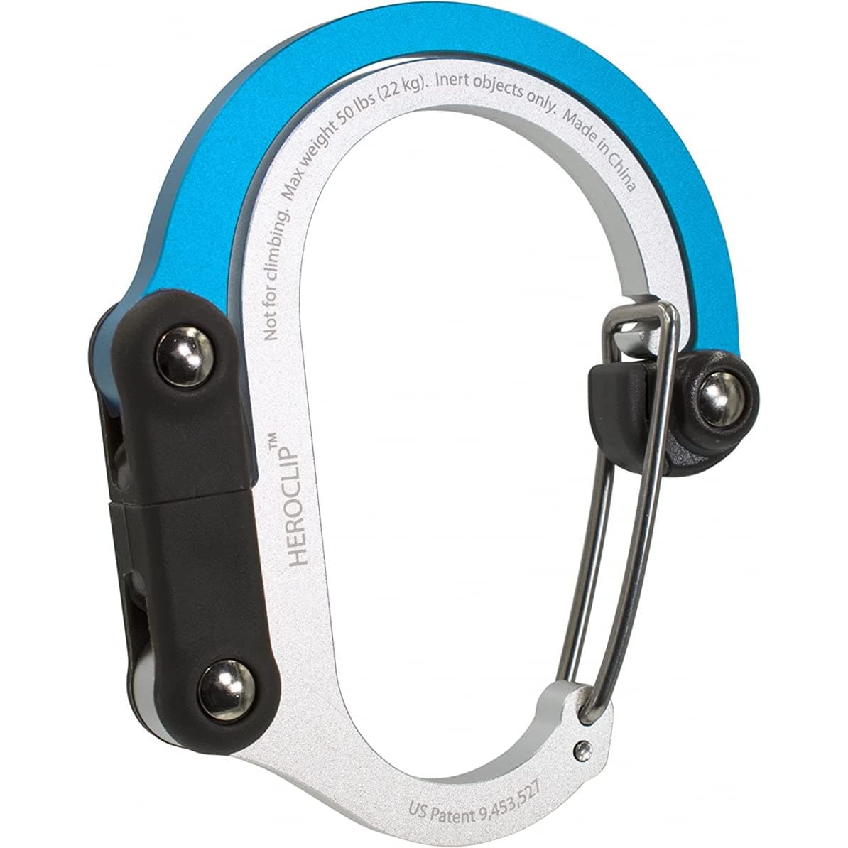 GEAR AID HEROCLIP Medium - Carabiner Clip and Hook, Bag, Purse, Backpack Hanger, Baby Pushchair Hook, Keyring Carabiner and Multifunction for Camping, Fishing, Hiking Or Travel