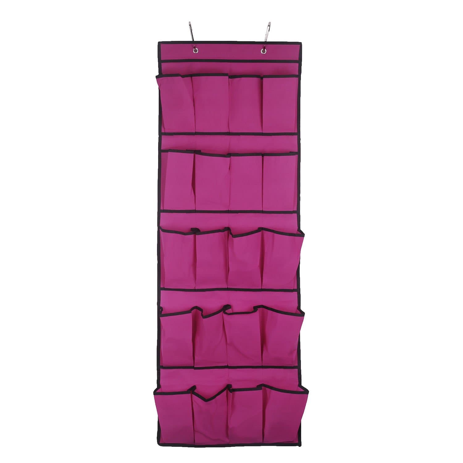 Hanging Shoe Organizer Large Hanging Shelves with Drawers 20 Pockets Small Over Door Cloth Shoe Organizer Hanging Hanger Closet Space Storage Home Decor (Hot Pink)