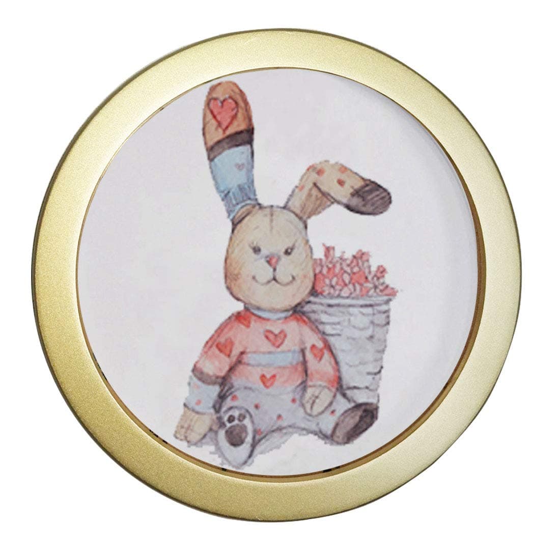 Levoberg Round Photo Frame Wooden Wall Mounted Stylish Picture Frame Home Decor (7inch, Gold)