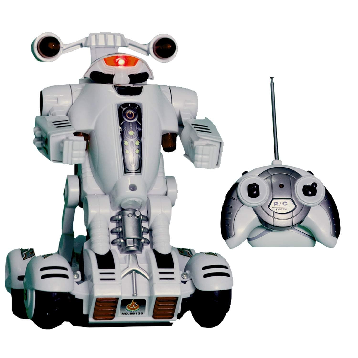 Transforming Robot Truck 2 in 1 Action Figure This Remote Control Fighter Toy has a USB Connection for Easy Charging. Made of Safe, Sturdy Materials, (White Space Car)