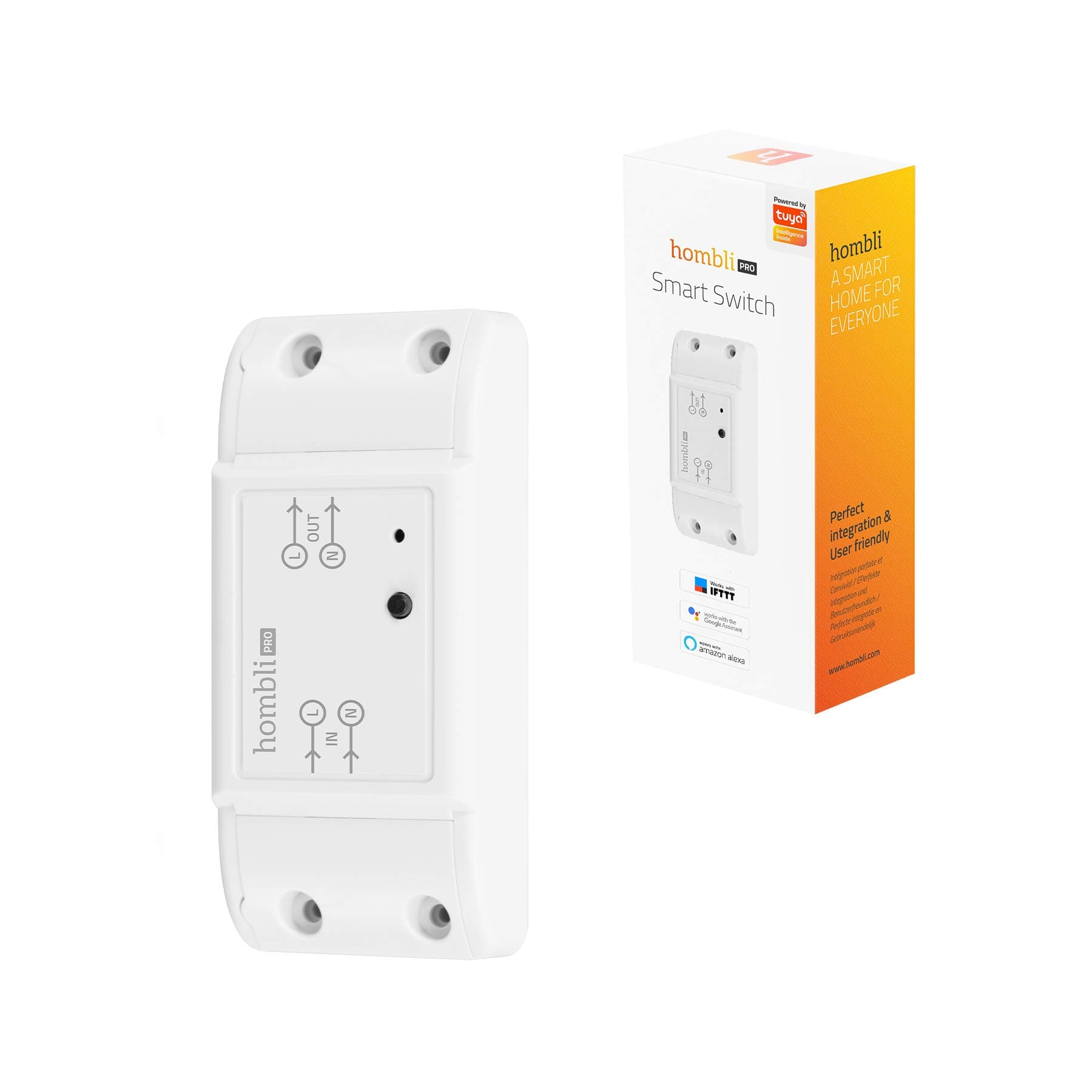 Hombli Smart Switch Pro | Remote Controlled WLAN Switching Module | 90-250V, up to 10A (max) and 2200W (max) | Timer Function | Voice Control Compatible with Alexa, Google | Control via App