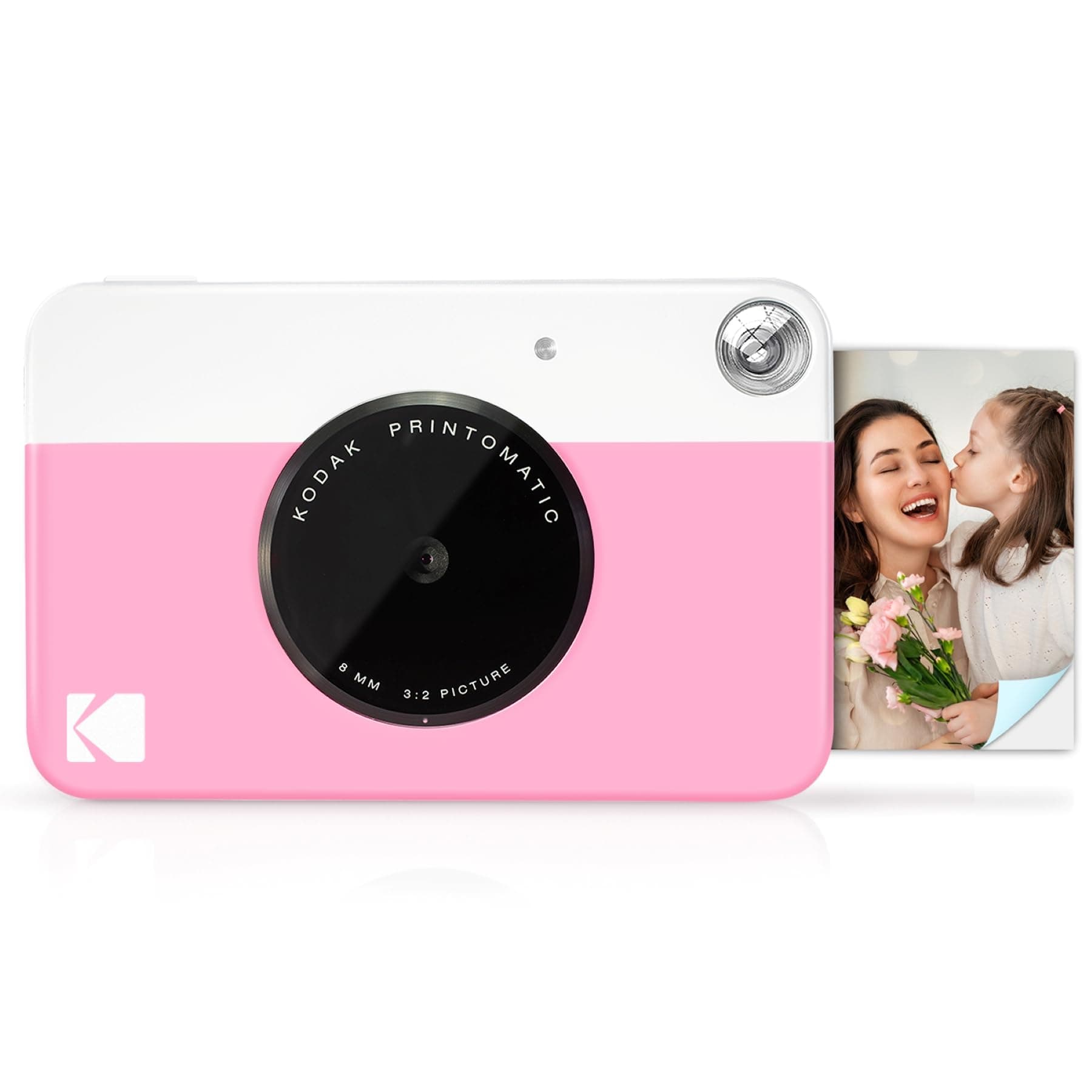 Printomatic Digital-Sofortdruckkamera - Vollfarbdrucke auf ZINK 2 x 3 Zoll Fotopapier mit klebriger Rückseite (pink) Druckspeicher sofort (USB nicht im Lieferumfang enthalten)