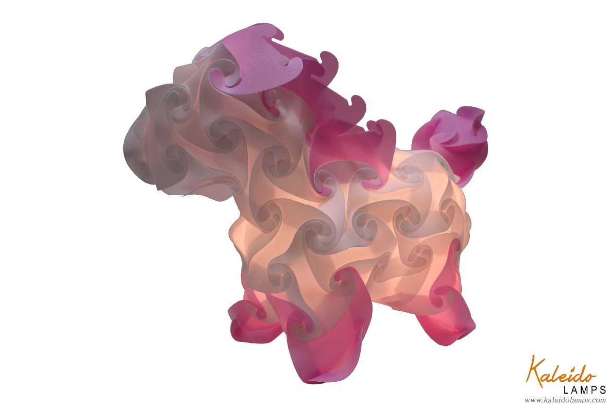 Kaleido Lamps Puzzle Lamp: Handmade Pony IQ Night Lights Cord & Bulb Included (Light Pink)