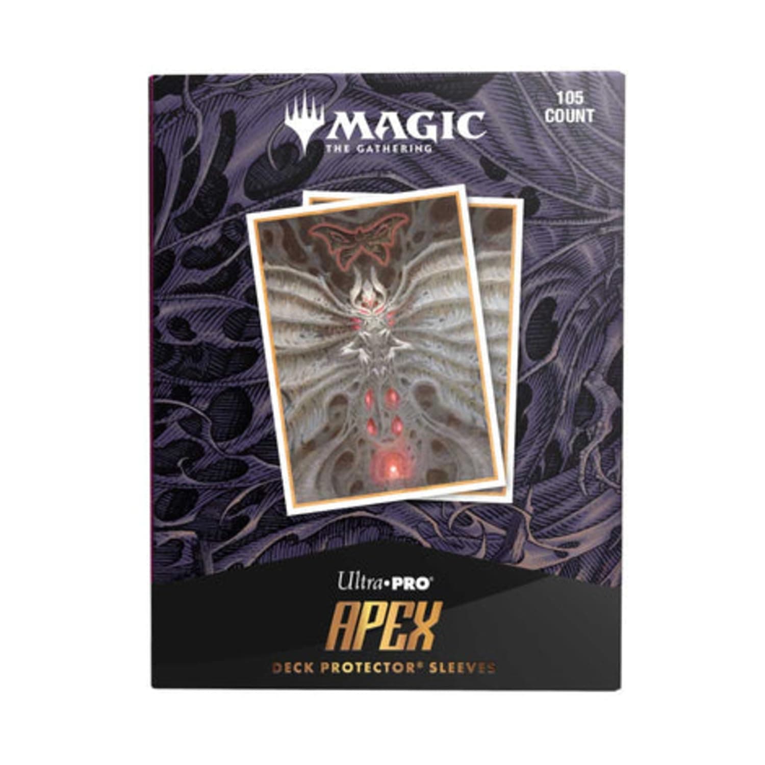 Ultra ProMTG Duskmourn 105ct Apex Deck Protector Sleeves Artwork of Creepy Leather Bound, 105 Standard Size Card Sleeves for Magic: The Gathering, Gloss Clear Front, Durable Card Protector