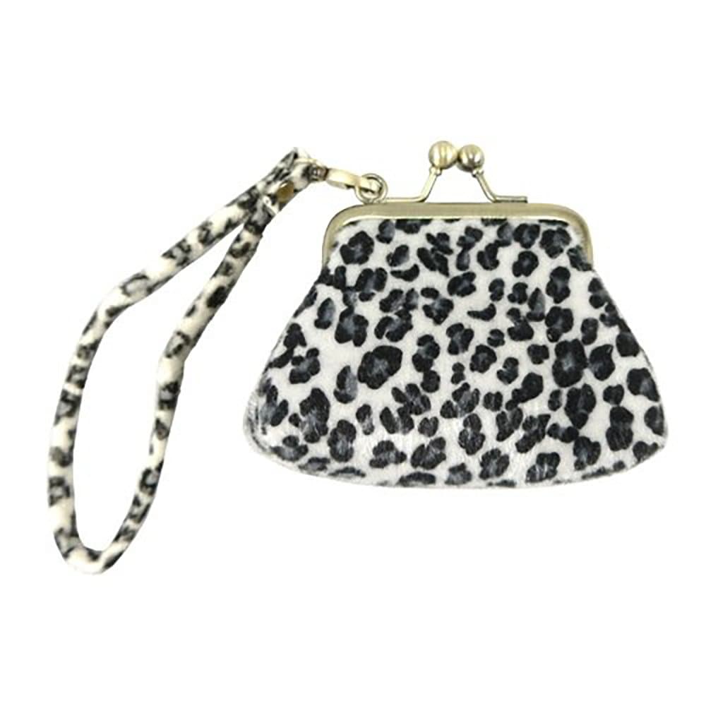 Vendula Wallet / Mini Bag Leopard Faux Fur Black & White