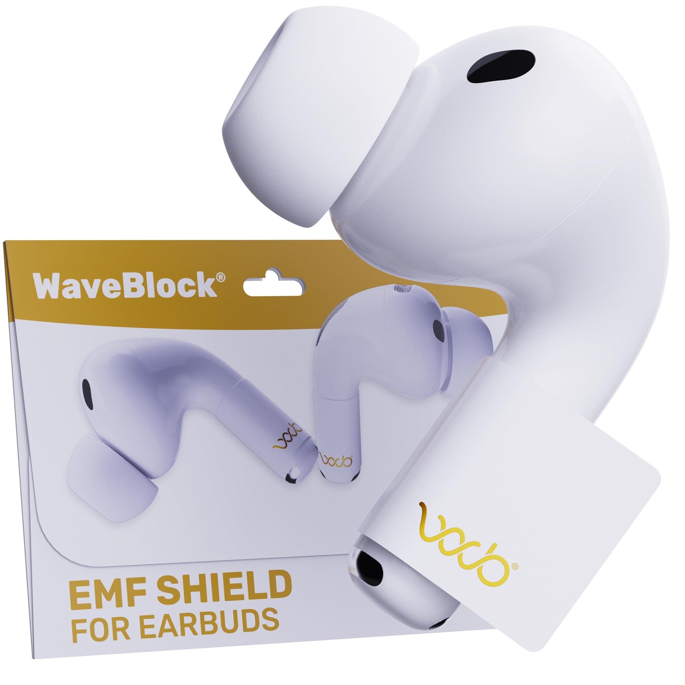 EMF Shield Sticker for AirPods Pro – Lab-Tested Electromagnetic Wave Reduction, Made in USA, Patented Design for 5G & Wireless Devices, Compatible with AirPods Pro 2nd/3rd/4th Gen – WaveBlock