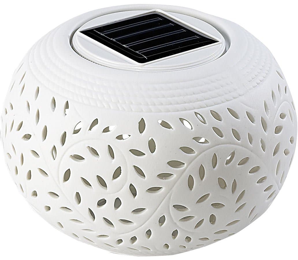 LunartecSolar-Powered decorative light made from porcelain with LED Colour Changer/White