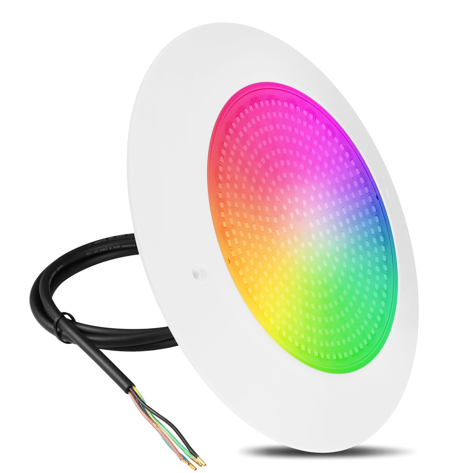 Goldlife P0-1 10" RGB Pool Light - 6.4FT Cords, DC12V 40W 4000LM, LED Dimmable Underwater Light, IP68 Waterproof, Color Changing Fixture