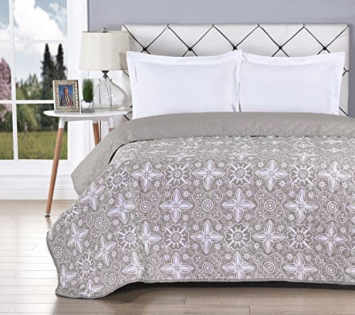 Softie Color E Bedding Reversible Quilt and Pillow Sham, Ultra Soft Washable with Luxury Pinsonic Quilting for All Seasons (2 Piece Twin Quilt Set, Taupe)
