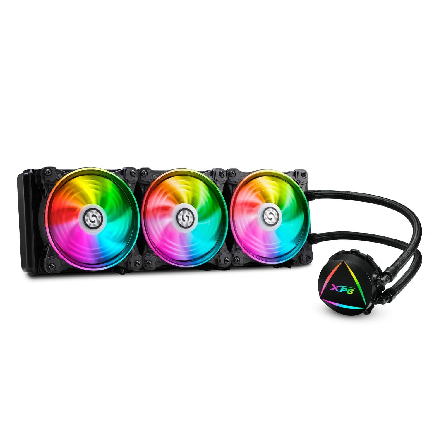 XPG EPS Levante 360 Addressable RGB CPU Liquid Cooler, 360mm Radiator, Three Dual Ring 120mm ARGB Lighting Fans