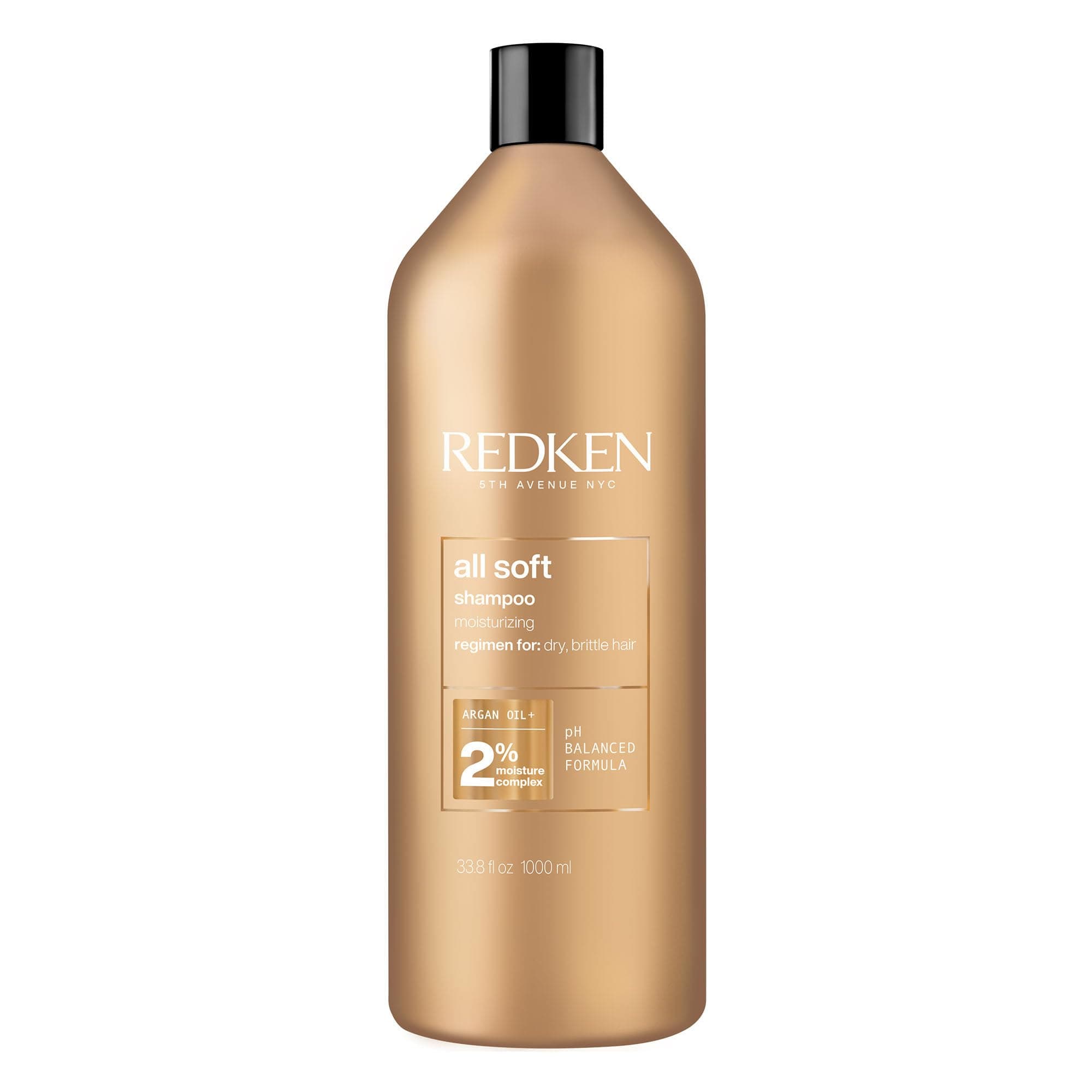 Redken All Soft Shampoo | For Dry/Brittle Hair | Provides Intense Softness and Shine | With Argan Oil | 33.8 Fl Oz | Packaging May Vary