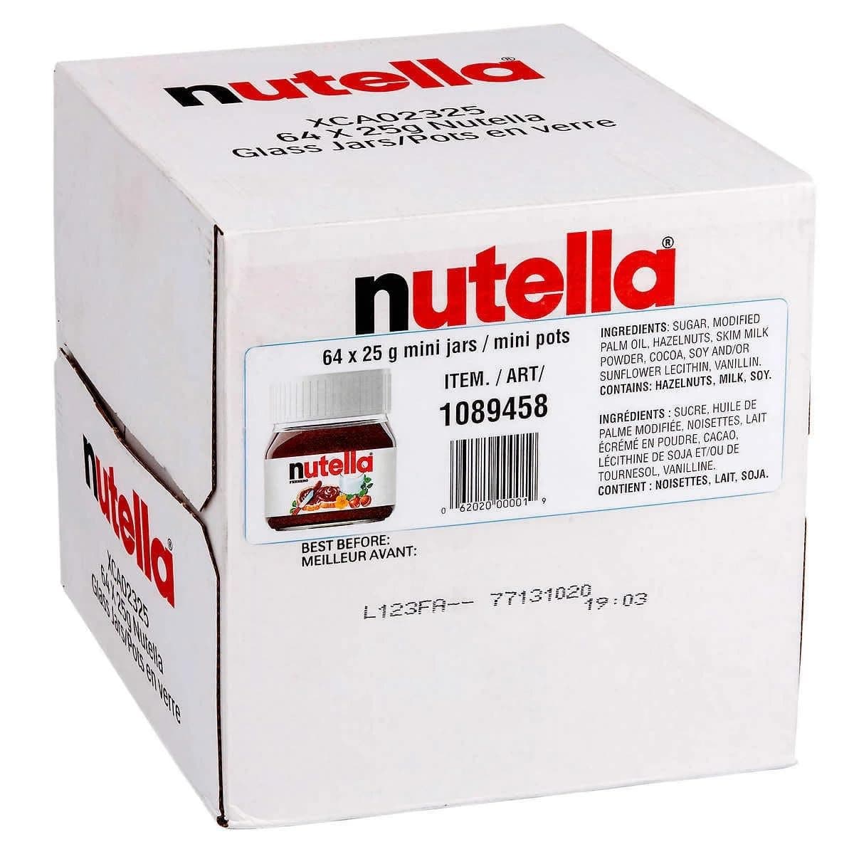 Nutella Hazelnut Spread with Cocoa Glass Jar.88 Ounce - 64 per case.